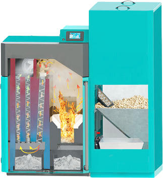 Centrometal Premium klases granulu apkures katli Pel-Tec 12-96kW